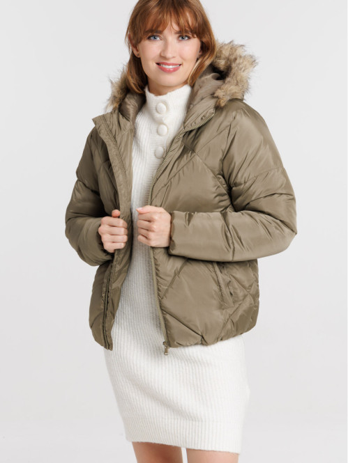Doudoune courte à capuche femme