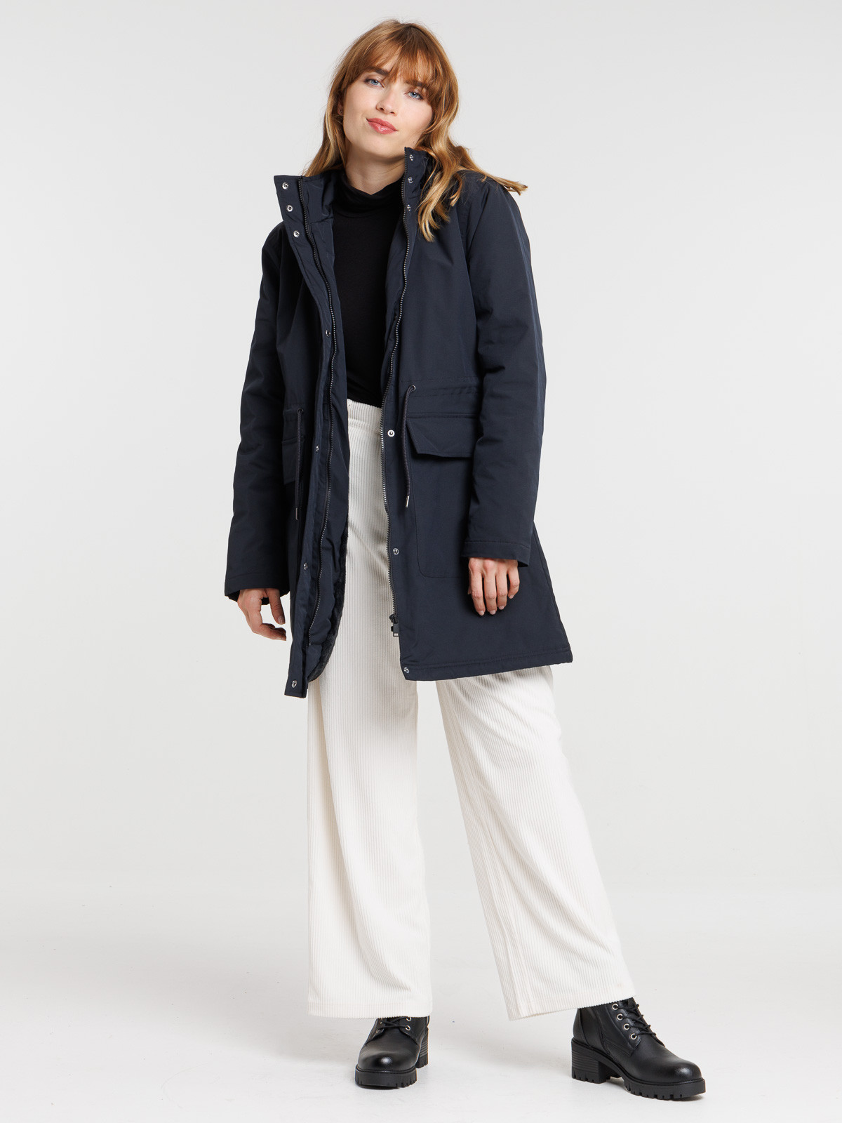 Parka capuche douce noire femme