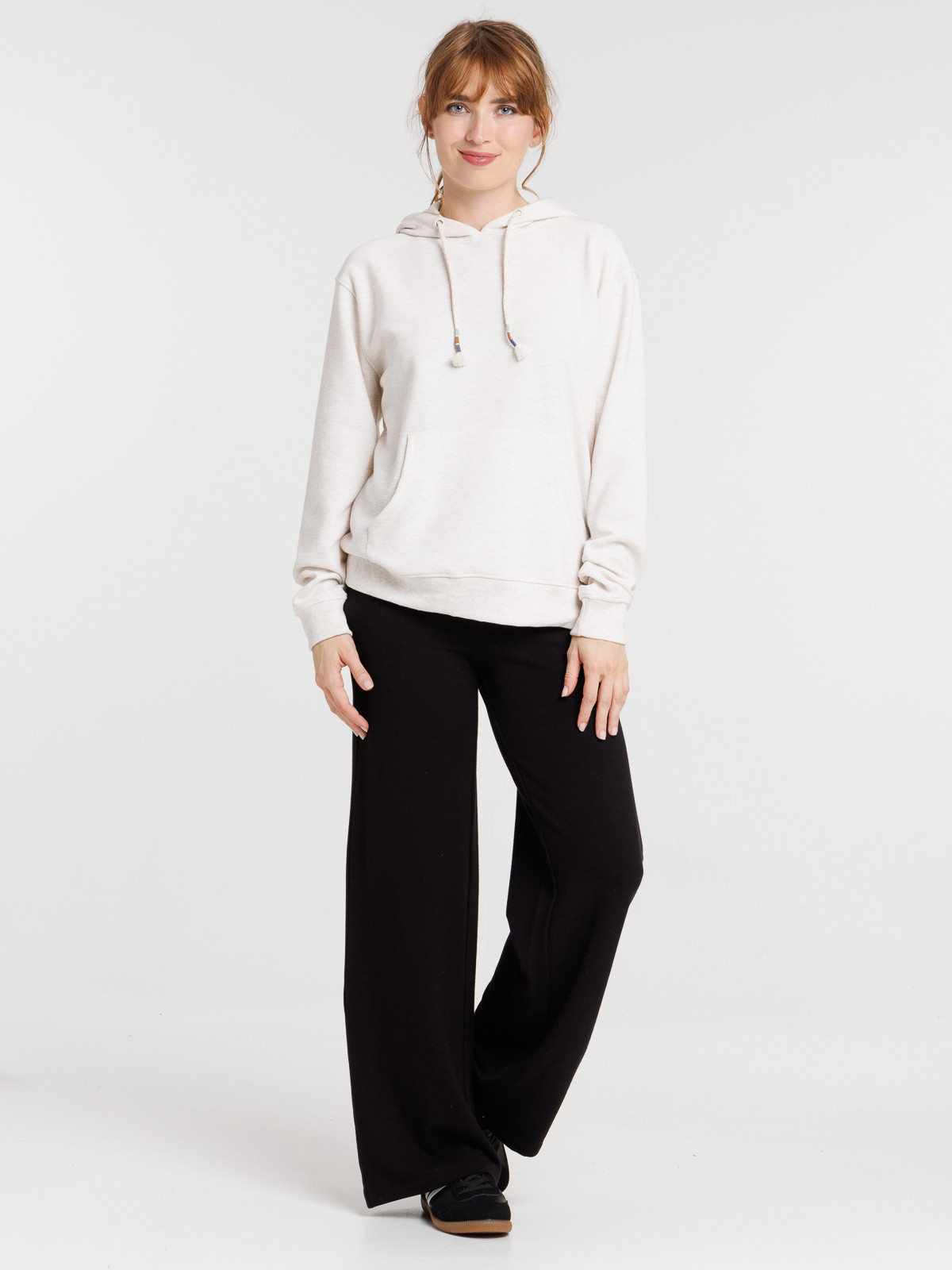 Sweat à capuche écru femme
