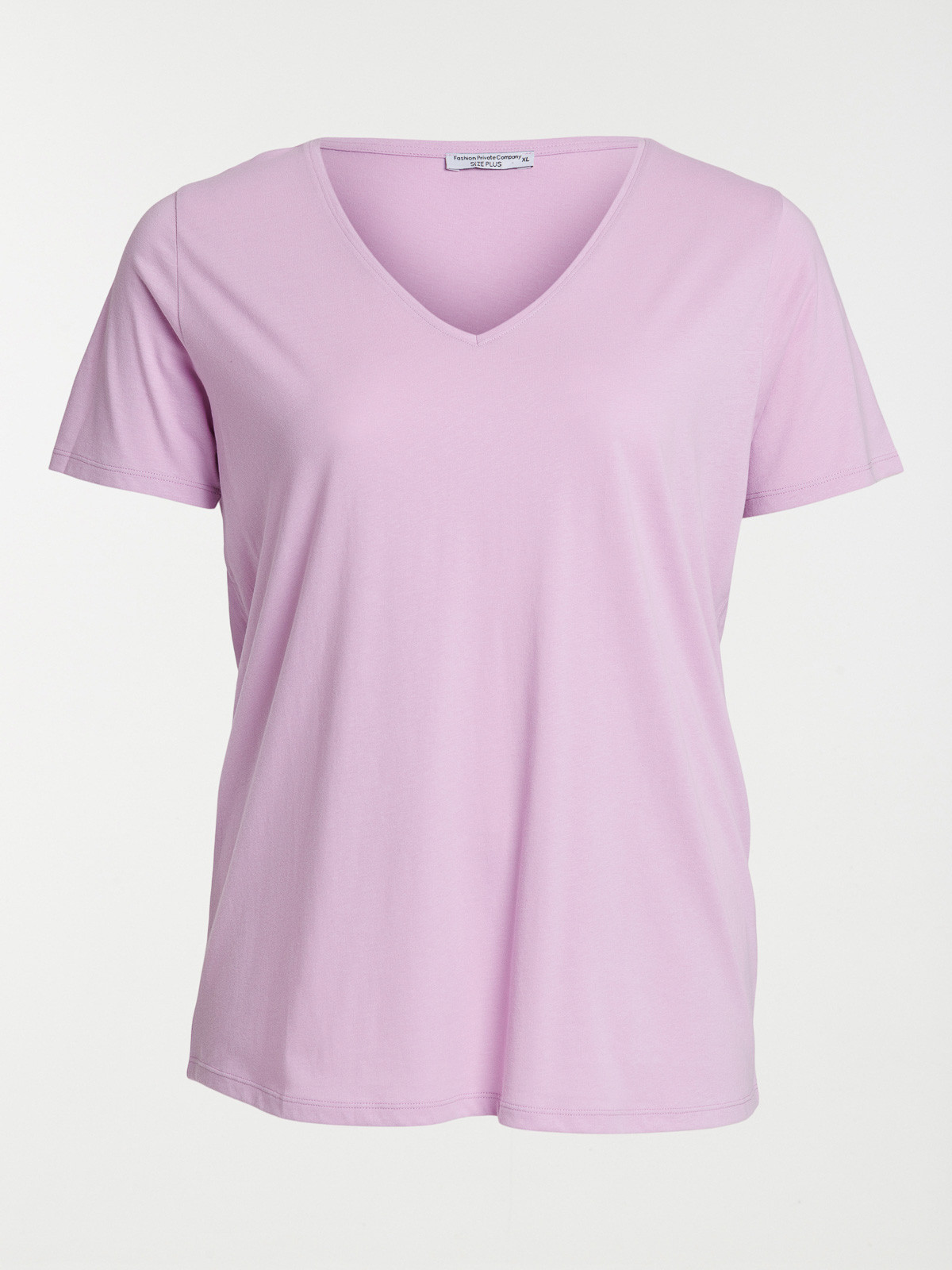 T-shirt col V parme grande taille femme