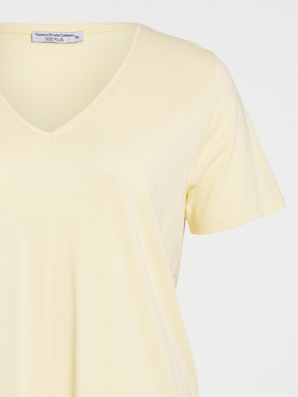 T-shirt col V jaune grande taille femme T-shirt col V jaune grande taille femme