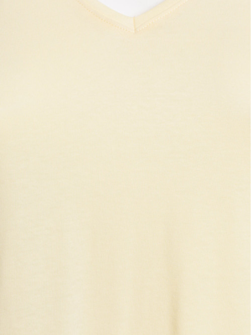 T-shirt col V jaune grande...