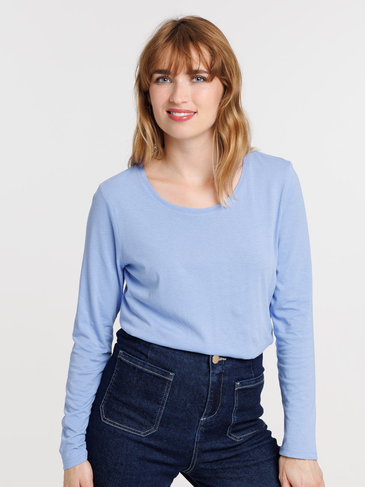 Tee-shirt bleu manches longues femme Tee-shirt bleu manches longues femme