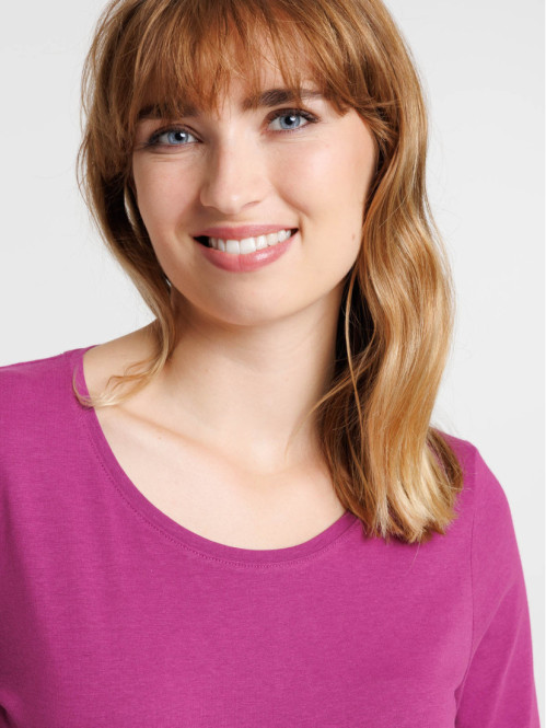 Tee-shirt coloris violet femme