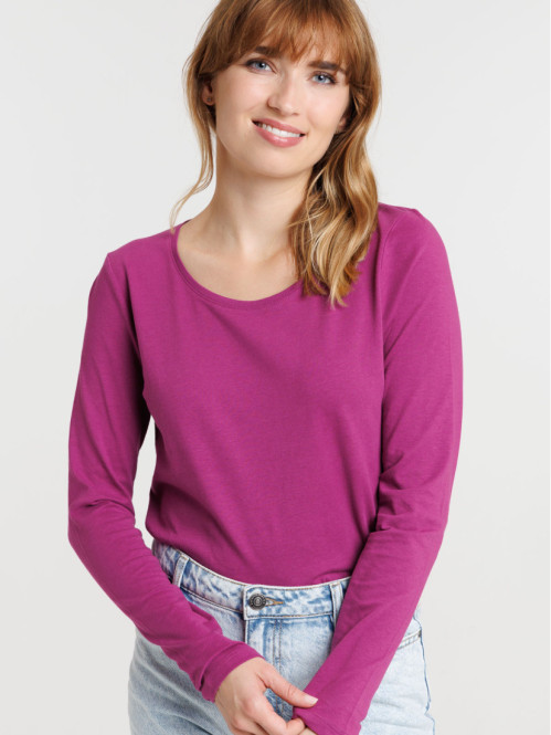 Tee-shirt coloris violet femme