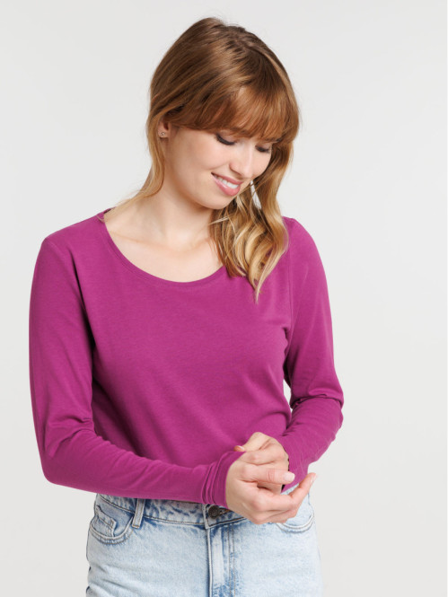 Tee-shirt coloris violet femme