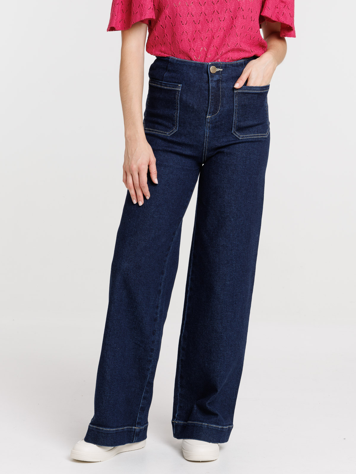 Jean wide leg brut femme