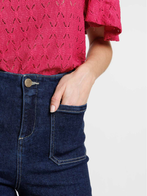 Jean wide leg brut femme