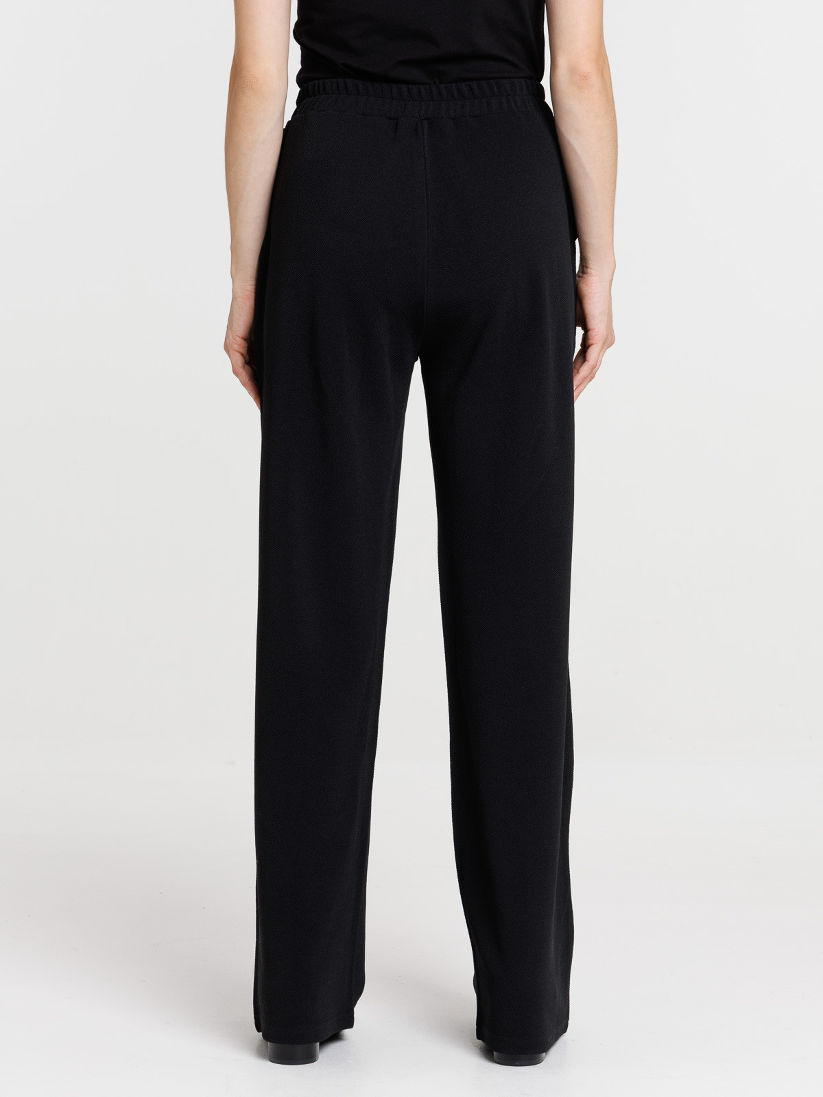 Pantalon large à pont noir femme