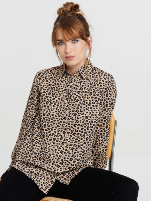 Chemise léopard manches...