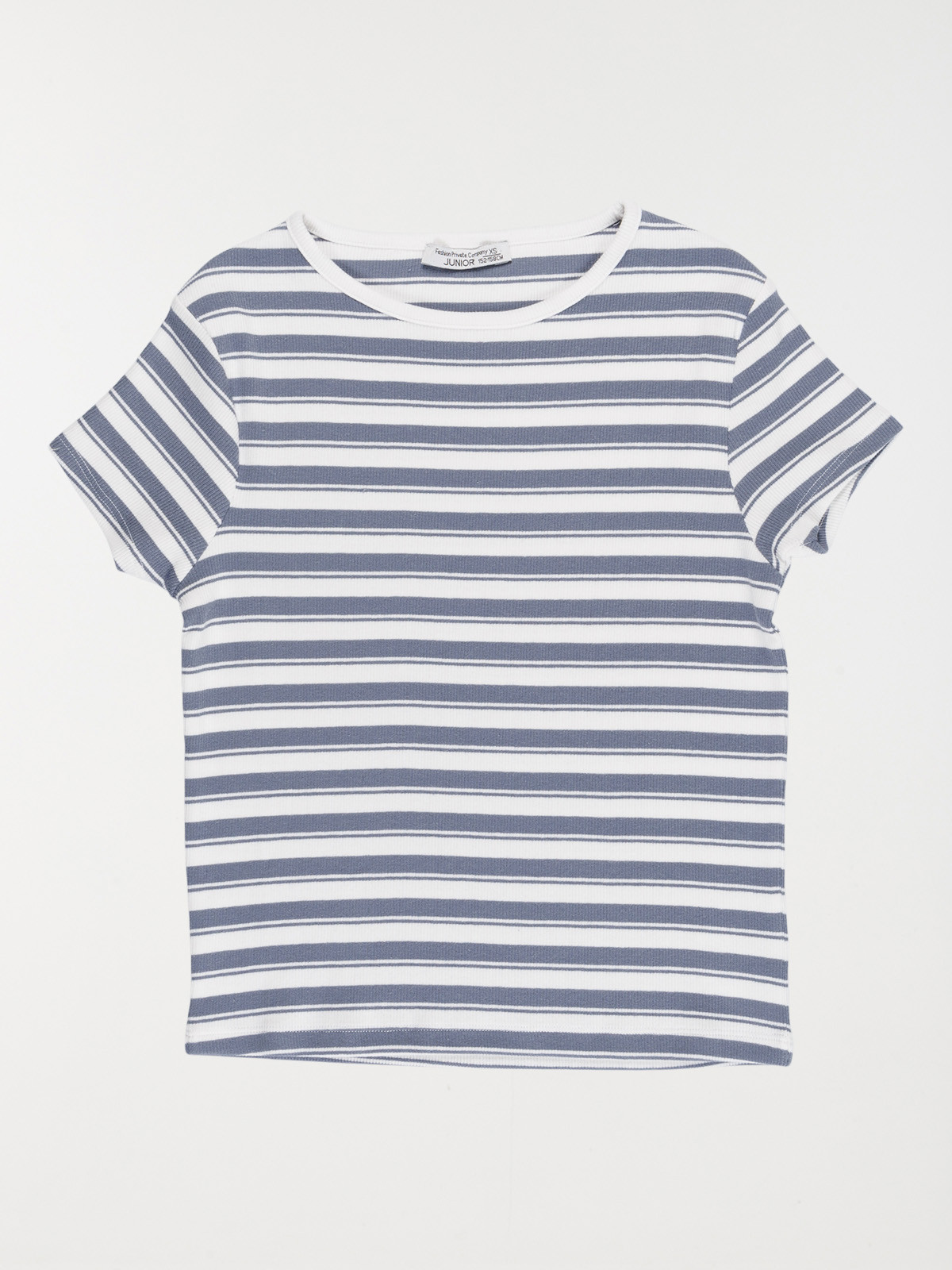 Tee-shirt côtelé rayé fille (XXS-M)