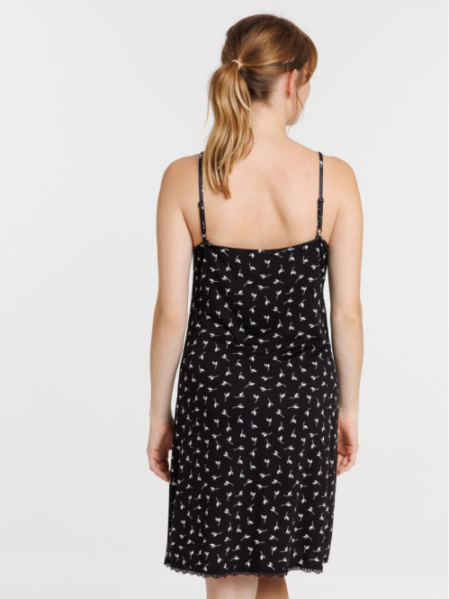 Nusiette noire fleurie femme