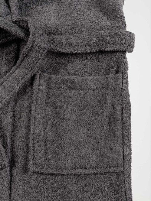 Peignoir adulte gris anthracite