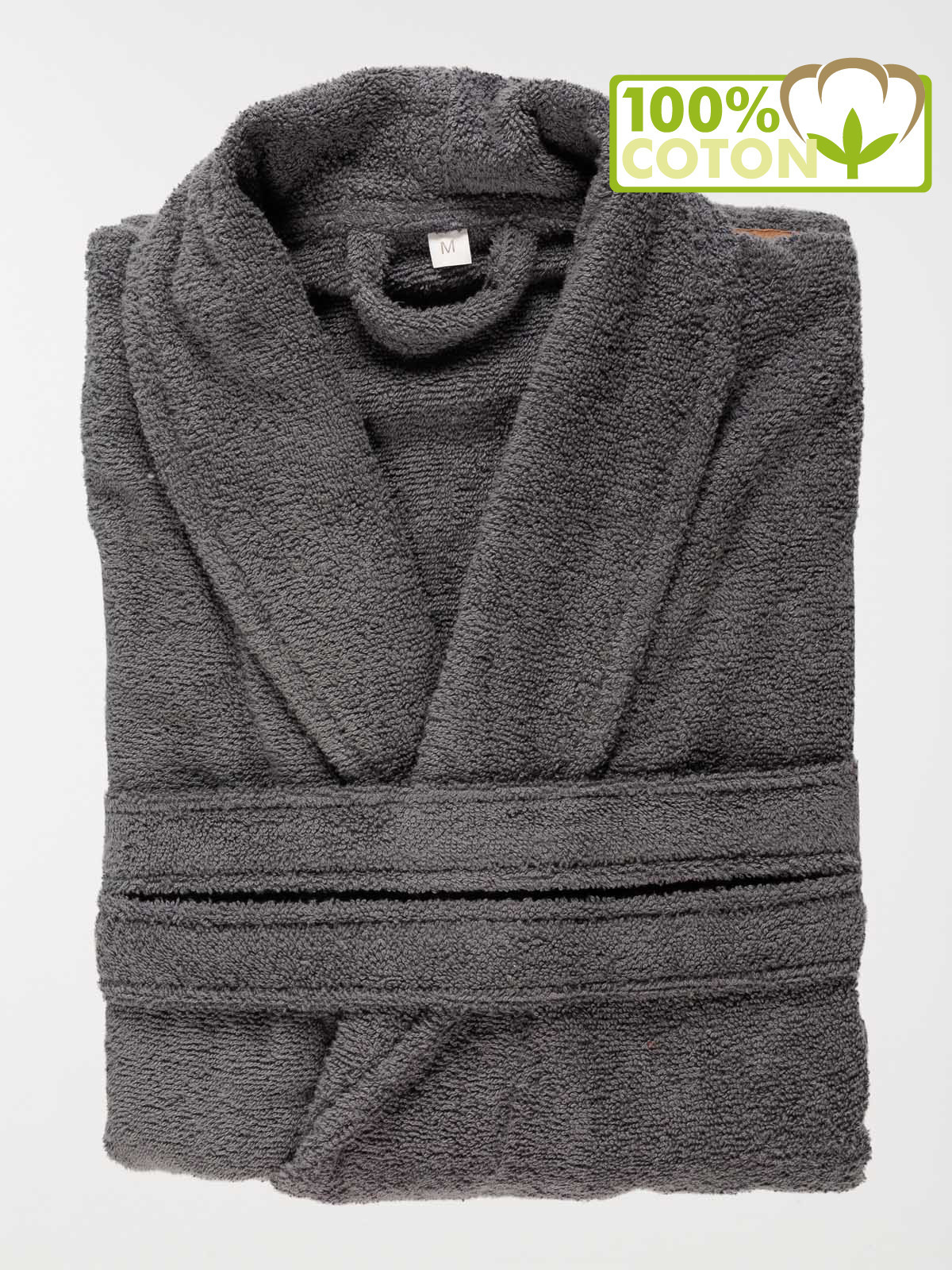 Peignoir adulte gris anthracite