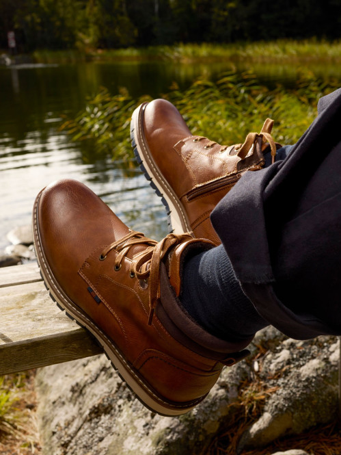 Boots camel lacets homme 40 46