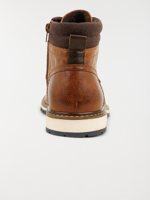 Boots camel lacets homme...