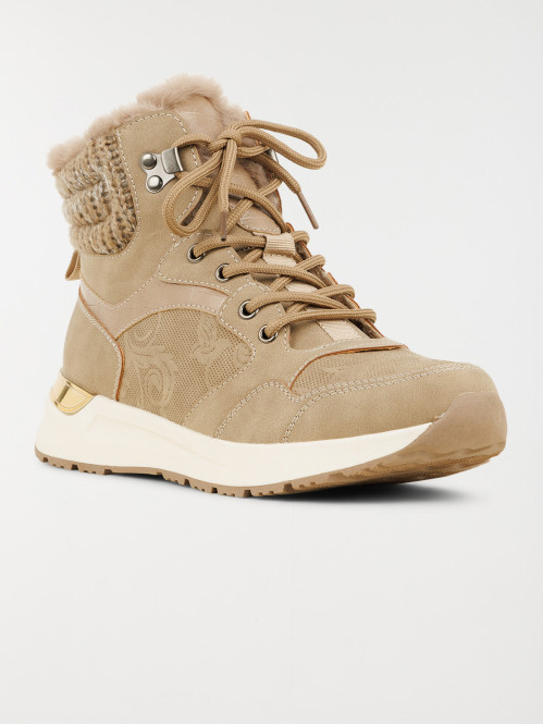 Baskets montantes femme beige (36-41)