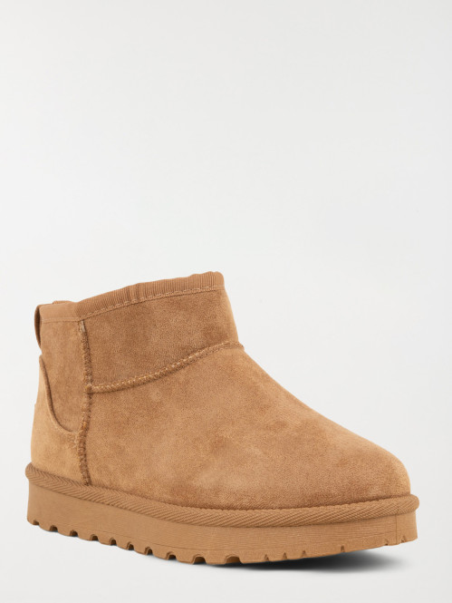 Bottines plates camel femme...