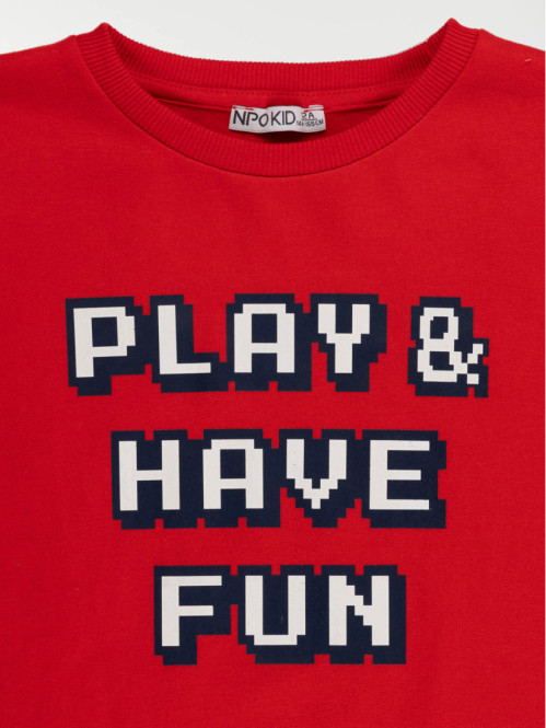 Sweat imprimé rouge garçon...