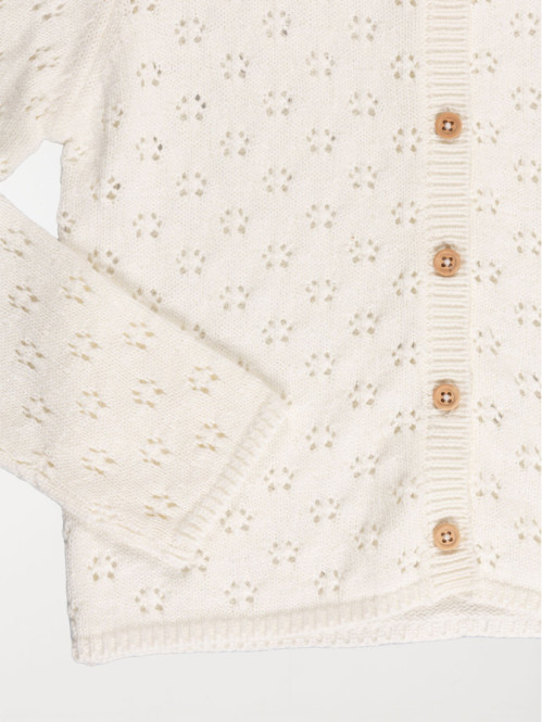 Gilet boutonné écru fille (3-12A) Gilet boutonné écru fille (3-12A)