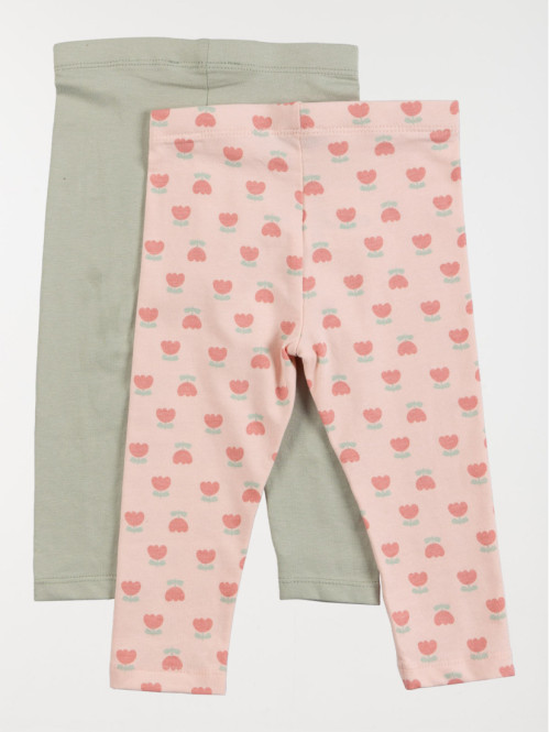 Lot de 2 leggings fille...