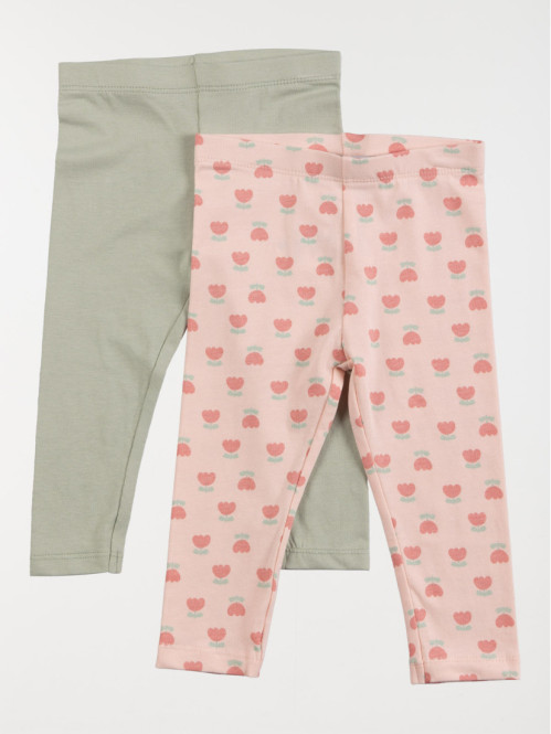 Lot de 2 leggings fille...