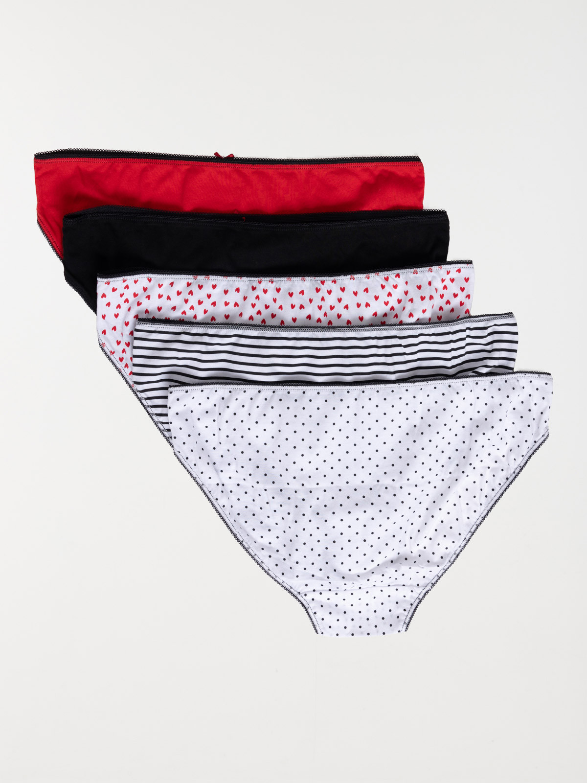 Lot de 5 culottes motifs femme (S-XL) Lot de 5 culottes motifs femme (S-XL)