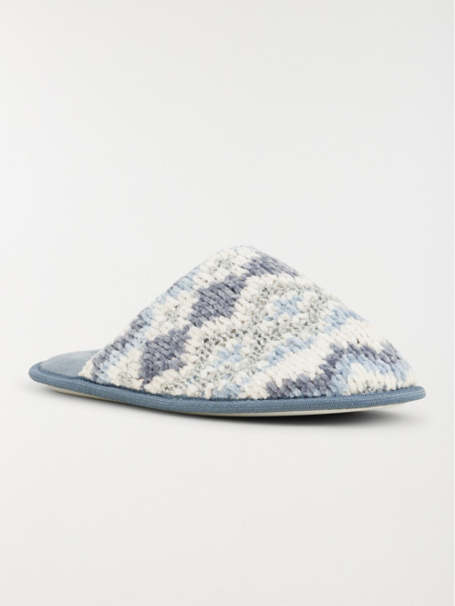 Chausson mule femme bleu...