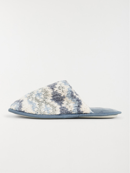 Chausson mule femme bleu...