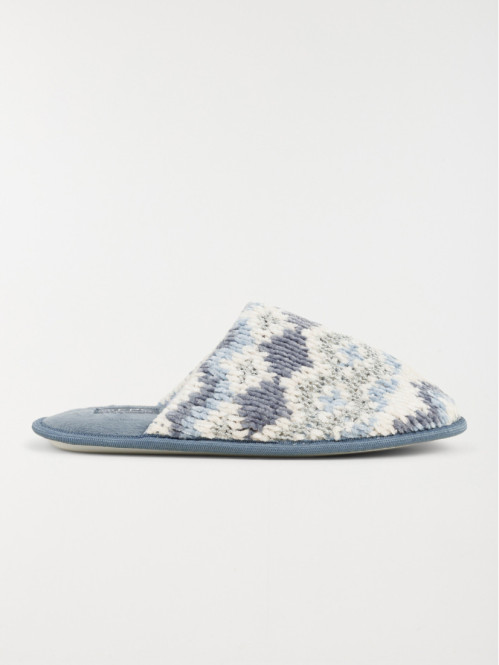 Chausson mule femme bleu (36-41)