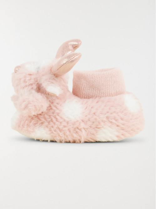 Chausson renne rose fille...