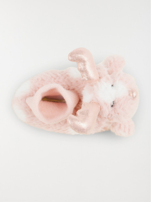 Chausson renne rose fille...