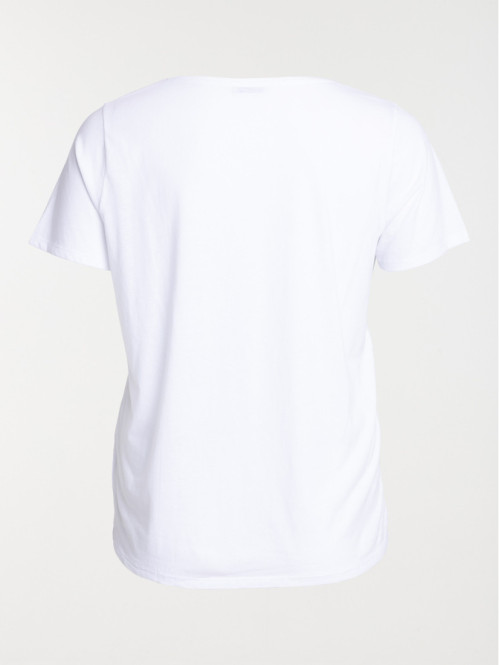 T-shirt col V blanc grande...