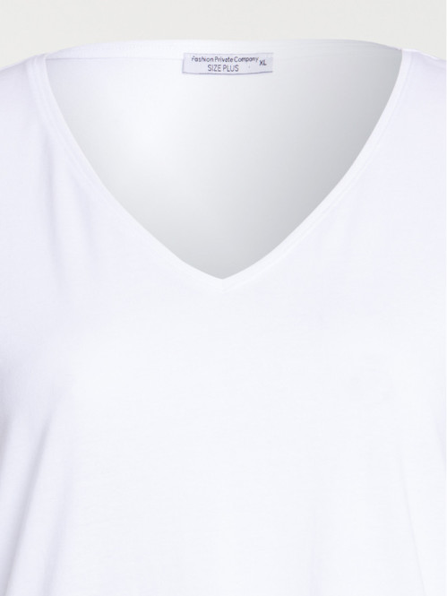 T-shirt col V blanc grande...
