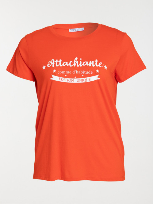 T-shirt message grande taille femme
