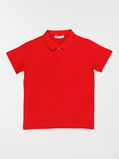 Polo rouge 100% coton garçon (3-12A)