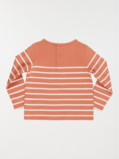 T-shirt rose sauvage rayé garçon (3-36M) T-shirt rose sauvage rayé garçon (3-36M)