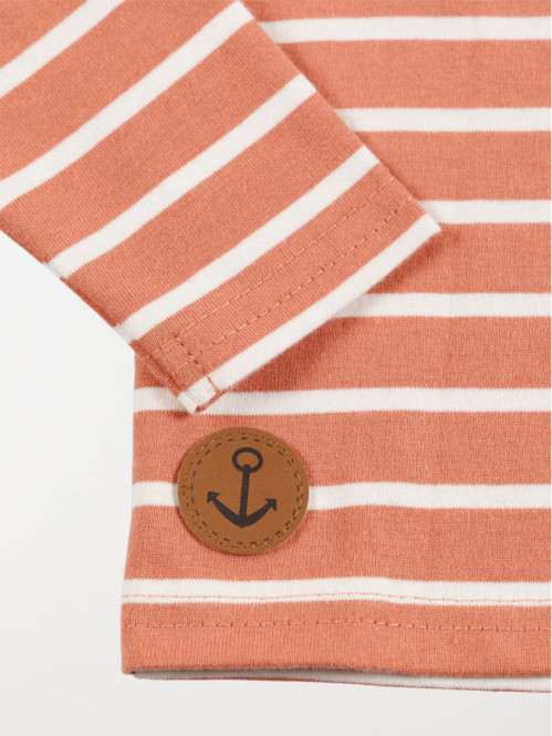 T-shirt rose sauvage rayé garçon (3-36M) T-shirt rose sauvage rayé garçon (3-36M)