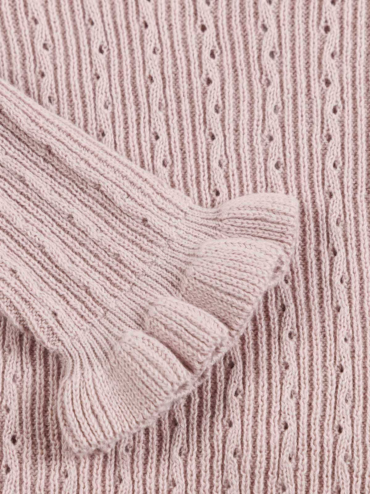 Gilet lilas grey col V fille (3-36M)