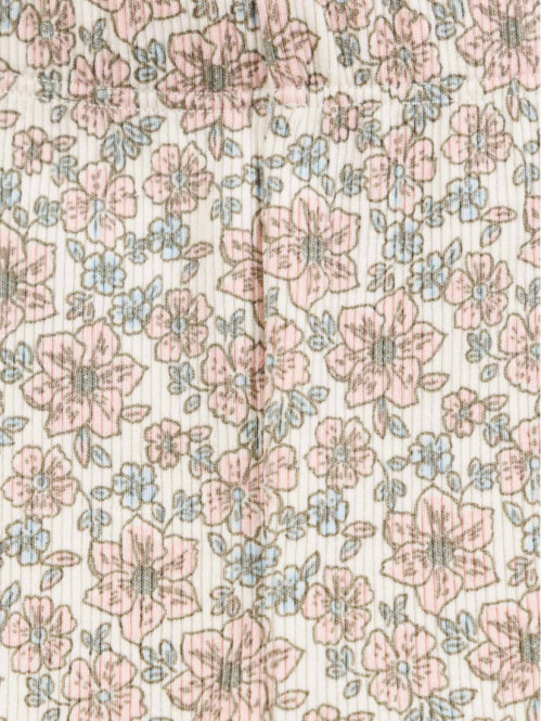 Legging côtelé fleuri fille (3-36M) Legging côtelé fleuri fille (3-36M)