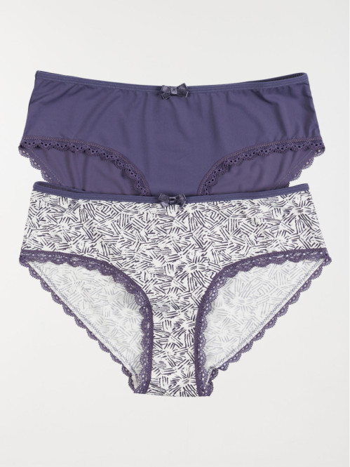 Lot 2 shorties bleu orage femme (S-XL)