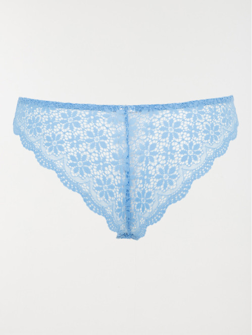 Tanga bleu ciel dentelle...