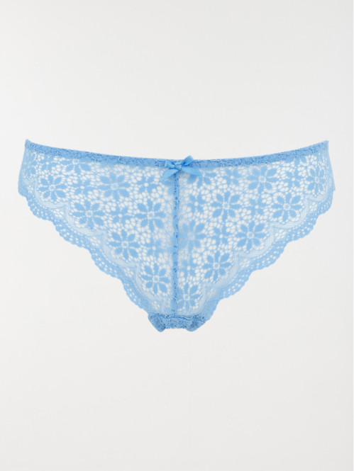 Tanga bleu ciel dentelle...