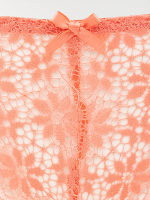 Shorty dentelle corail...