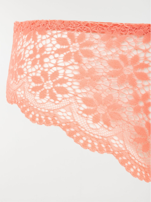 Shorty dentelle corail...