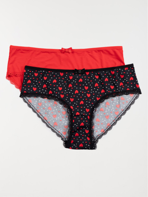 Lot 2 shorties rouge fatal femme (S-XL)