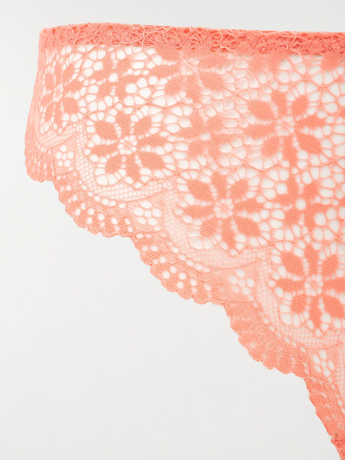 Tanga corail doux dentelle femme (S-XL)