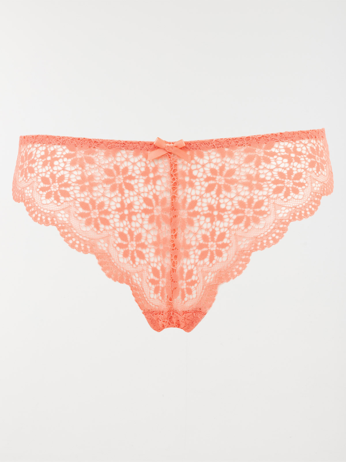 Tanga corail doux dentelle femme (S-XL)