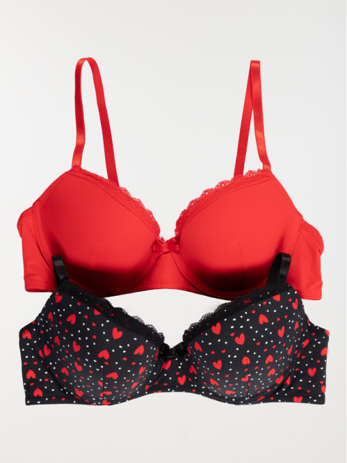 Lot de 2 soutiens-gorge femme (85B-95E) Lot de 2 soutiens-gorge femme (85B-95E)