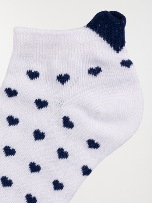 Lot de 3 paires chaussettes coeur femme Lot de 3 paires chaussettes coeur femme